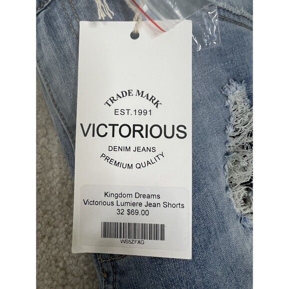 Victorious Men's Denim Shorts Casual Multi Color Bandana Embellished Size 32 New - Picture 6 of 7